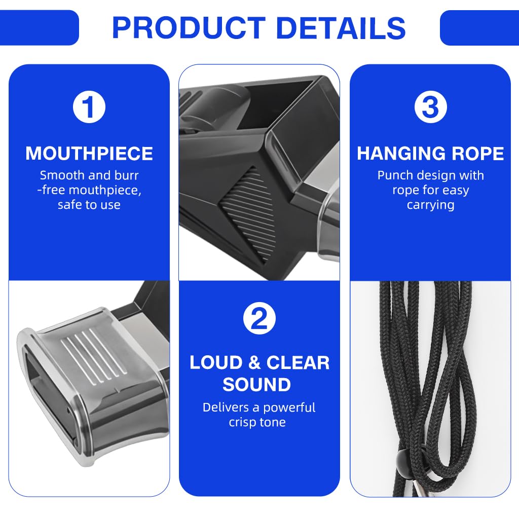 Proberos Whistle for Sports Coaches with 130dB Pealess Design and ABS Body | Includes Lanyard and Case