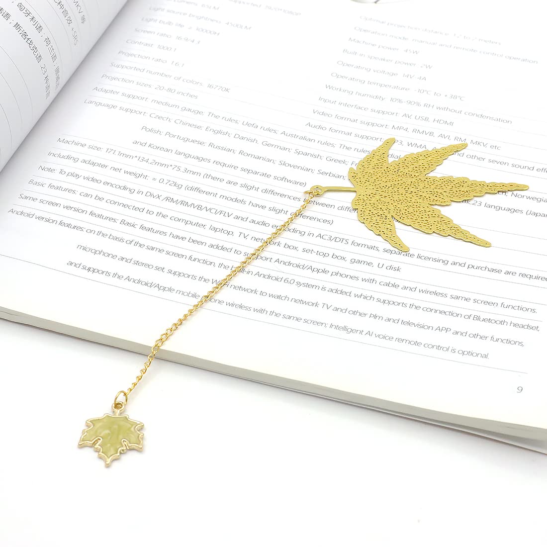 Supvox Metal Maple Leaf Bookmark, Hollow Bookmarks for Reading Enthusiasts and Gifting, Bookmark Gift for Teachers Women Student, Mothers Day Christmas Valentine's Day Appreciation Gifts