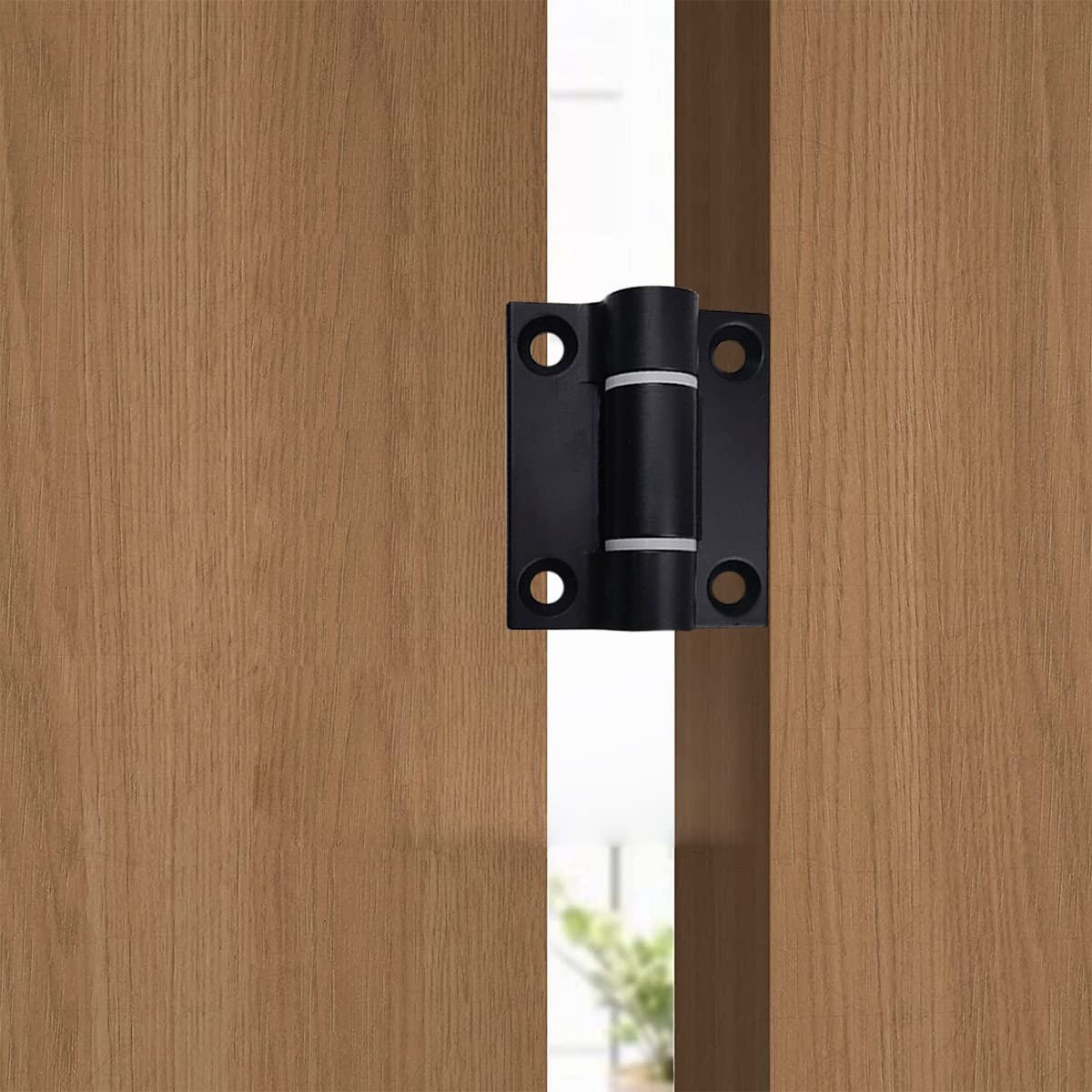 HASTHIP Door Hinges for Interior Doors with Adjustable Spring Resistance and 6.5×5.5cm Zinc Alloy Design | Black Finish