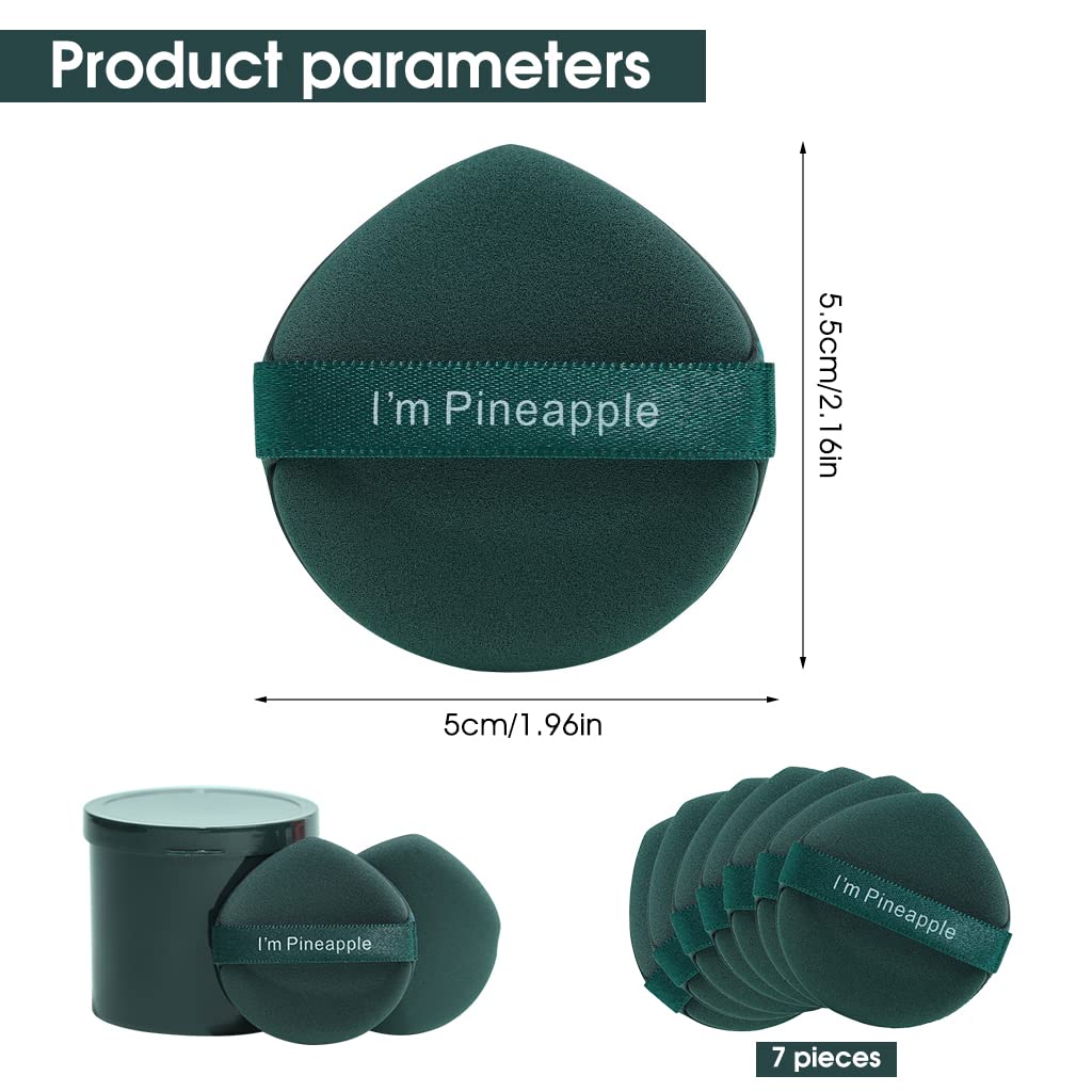 MAYCREATE Makeup Puffs Set for Liquid Foundation and Powder featuring Wet Dry Dual Use | 7pcs Non‑Latex Green Sponges