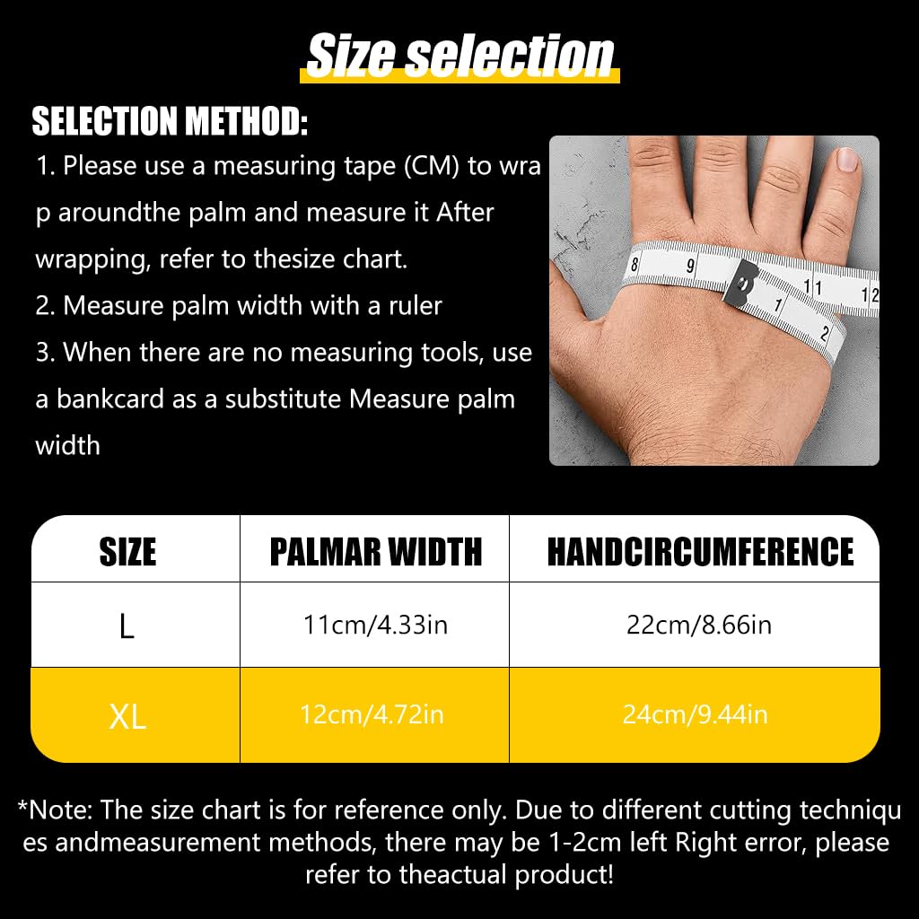 Proberos Gym Gloves for Men and Women with Wrist Support and Anti Slip Palm | XL Black