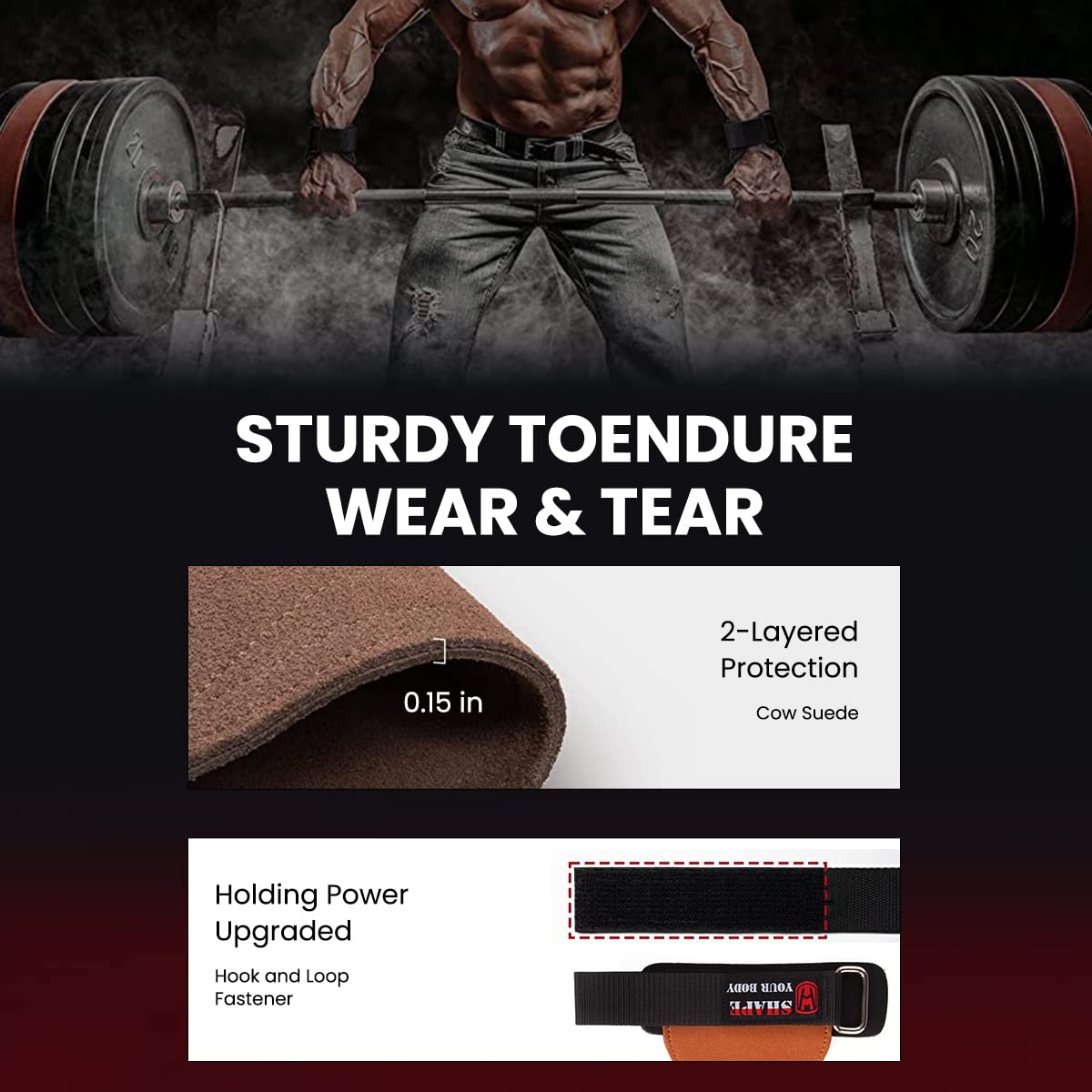 Optifit Wrist Straps for Weight Lifting and Deadlifts featuring Anti Slip Microfiber Palm | Adjustable Padded Support for Stronger Grip