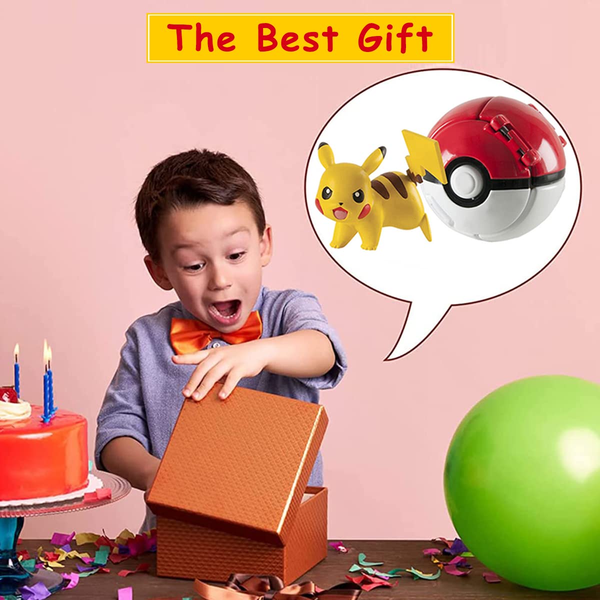 PATPAT Pokemon Toy Figures for Kids with Auto Open Ball 8x7x6cm in ABS and PVC | Desk Decor Gift