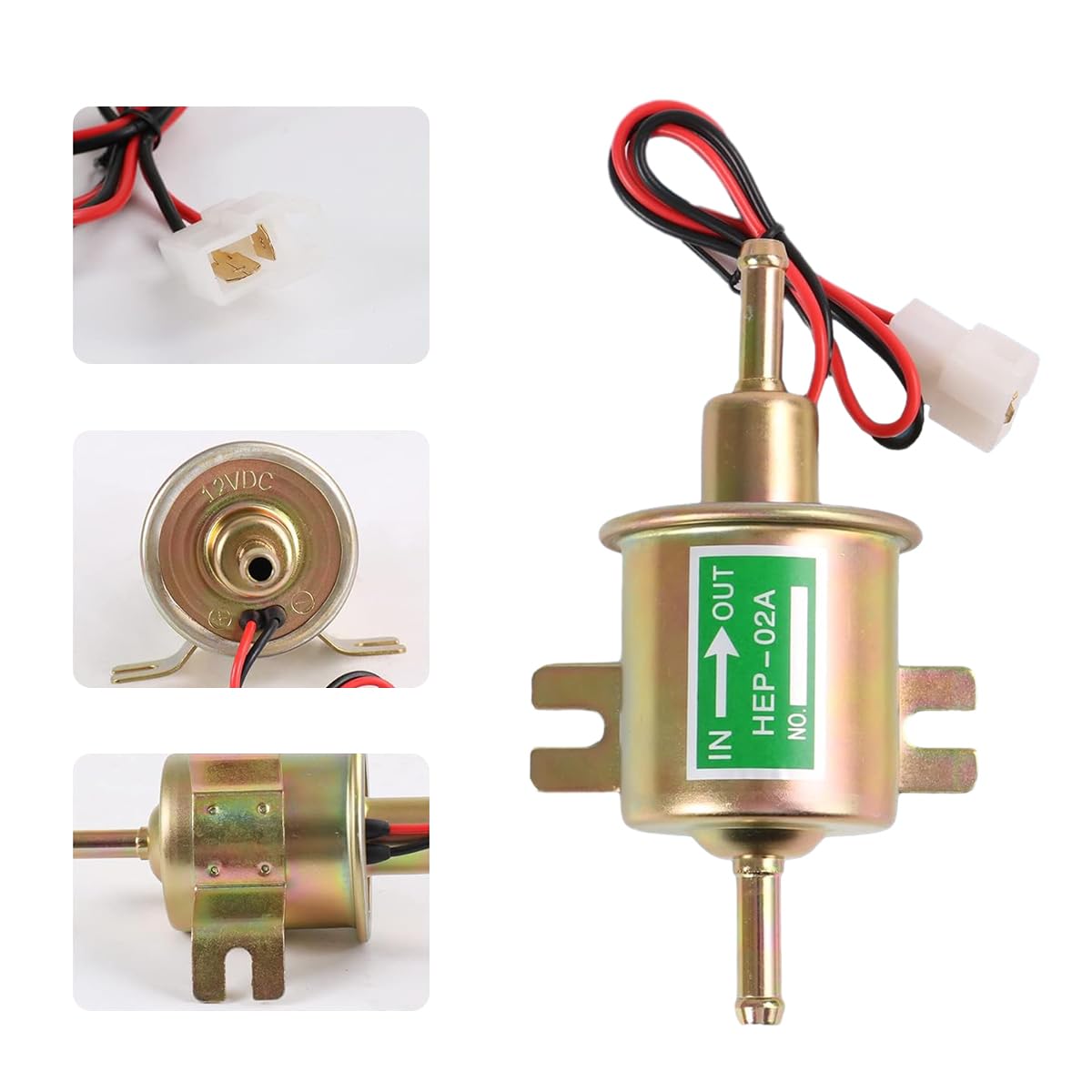 STHIRA Electric Fuel Pump for Lawn Mower and Carburetor featuring Built‑in Check Valve and 2.5–4 psi Output | Compact 12V Inline Design