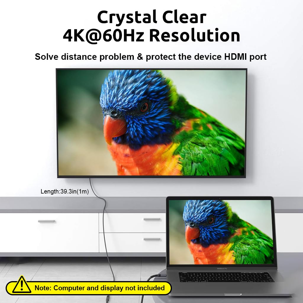 Verilux® USB C Extension Cable 3.3ft, PD 100W USB Type C Male to Female Cable Fast Charging & 10Gbps Data Transfer, 4K@60Hz HD Video Output for iPhone16/15, Galaxy S24/S23, iPad Pro, MacBook Pro 3 PCS