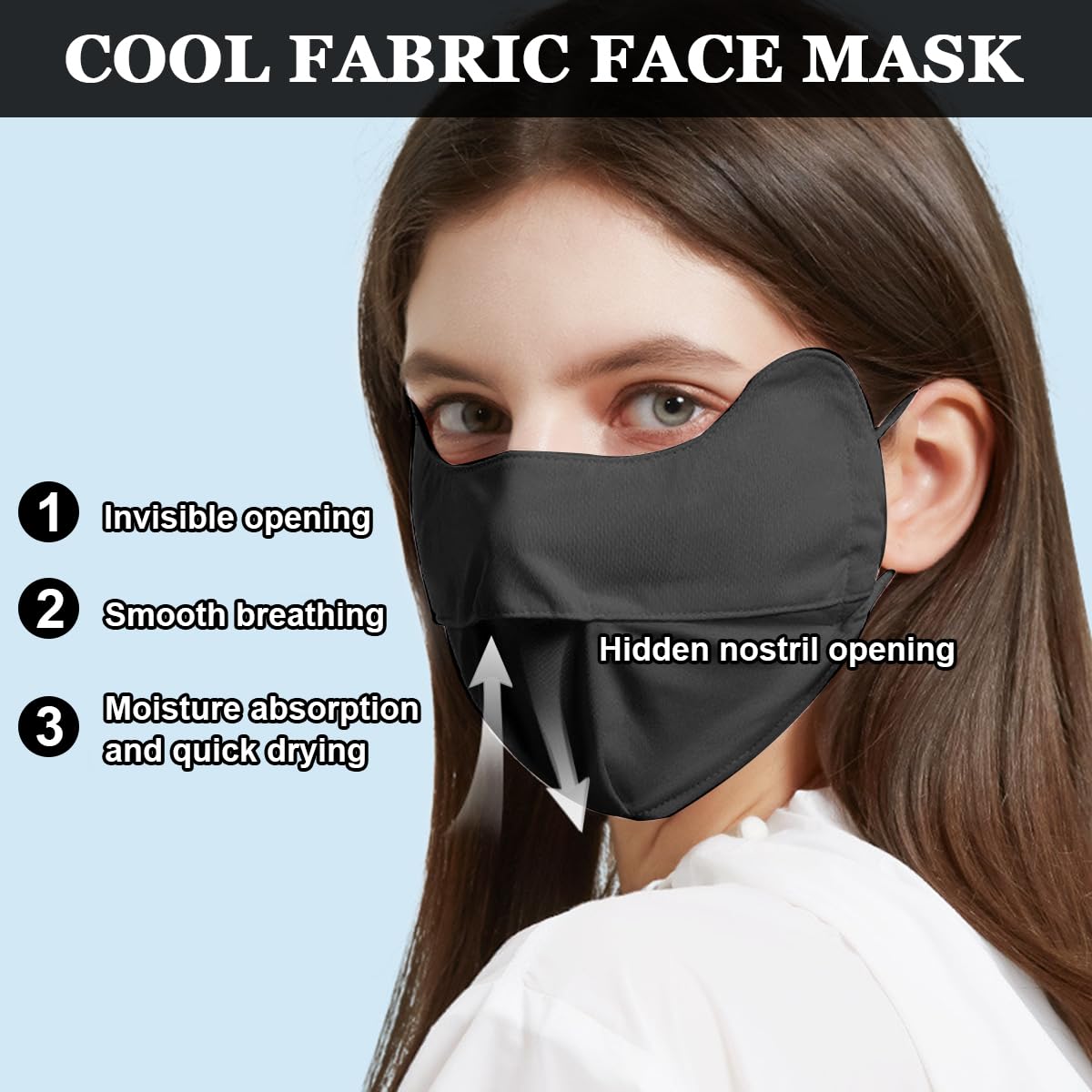 PALAY Sun Protection Face Cover for Women with Adjustable Drawstring Ear Loops | 2PCS Breathable Ice Silk Mask