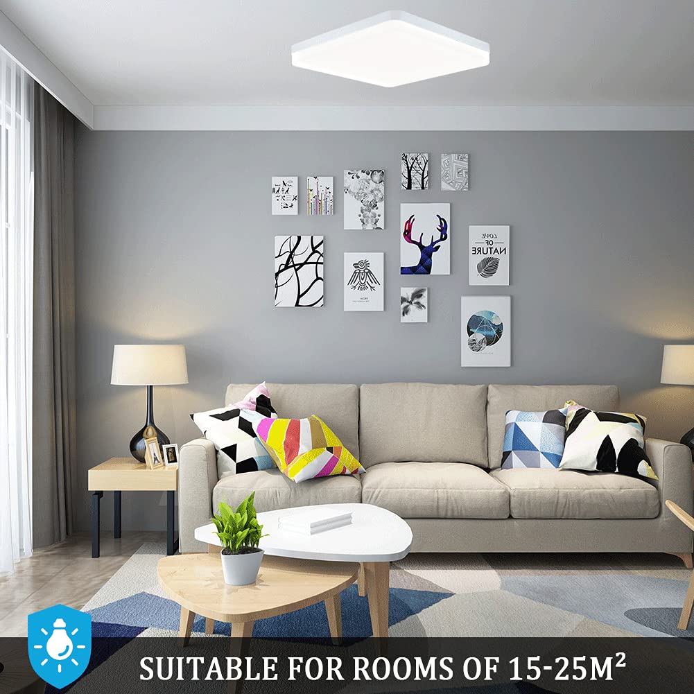 ELEPHANTBOAT® 30W LED Ceiling Lights, Daylight White Ceiling Light 6500K, 2520LM Bright Indoor Ceiling Lights for Bedroom, Kitchen, Hallway, Outside Porch and More