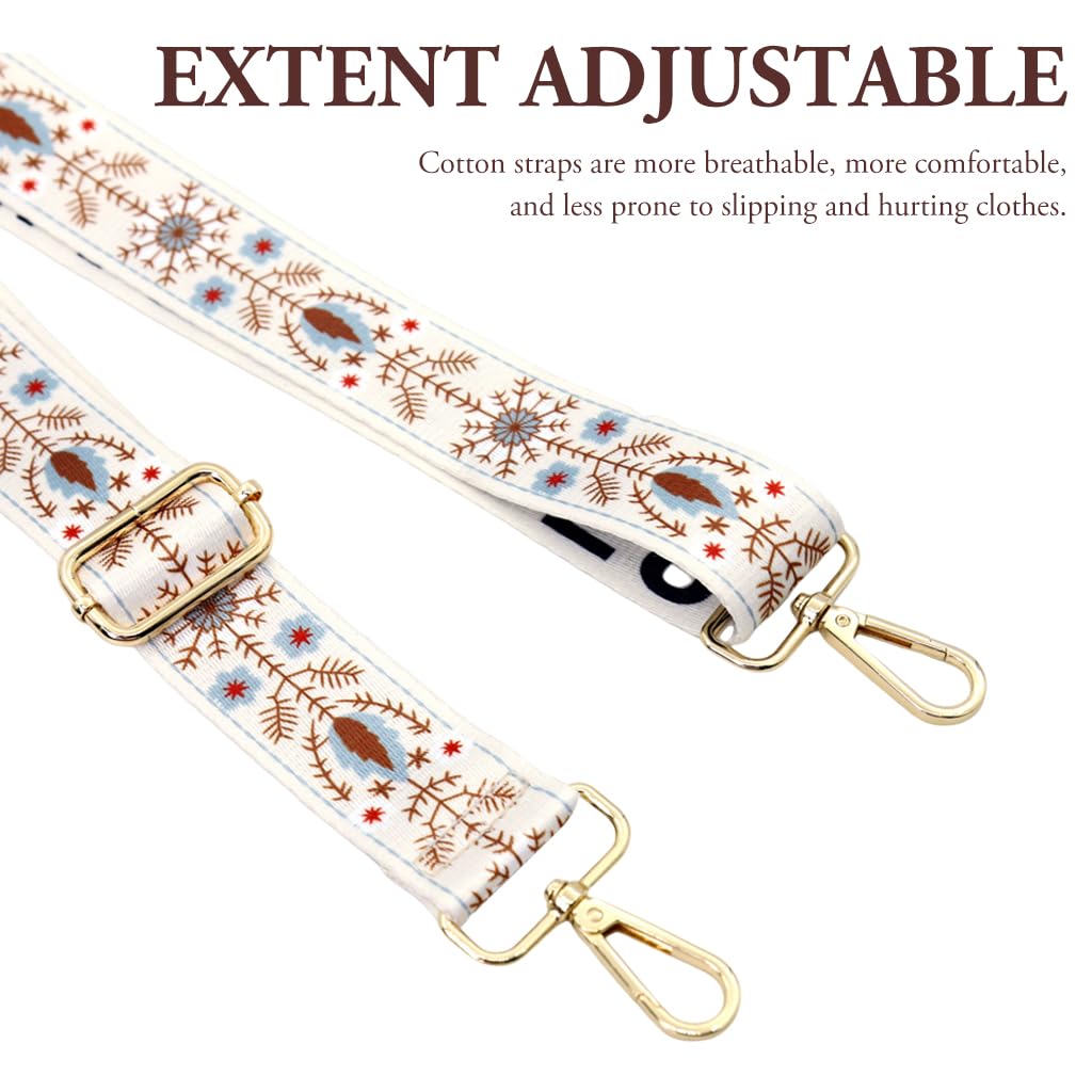 ZIBUYU Wide Shoulder Strap for Bags with Golden Buckles 48–140cm Adjustable Polyester | Fashion Print Replacement for Crossbody and Handbag