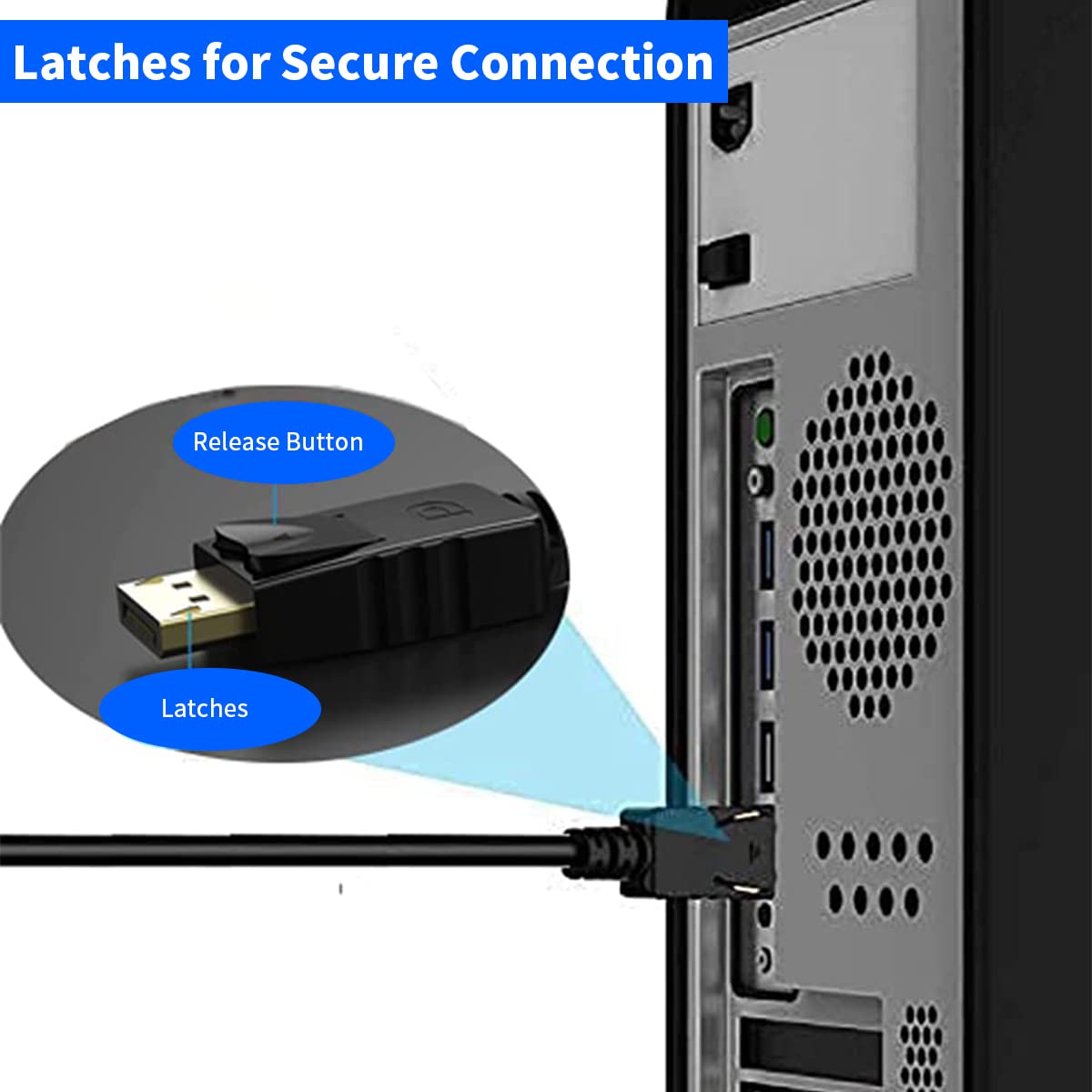 Verilux DisplayPort to HDMI Cable 6ft for Monitor and Projector featuring Gold-Plated Connector