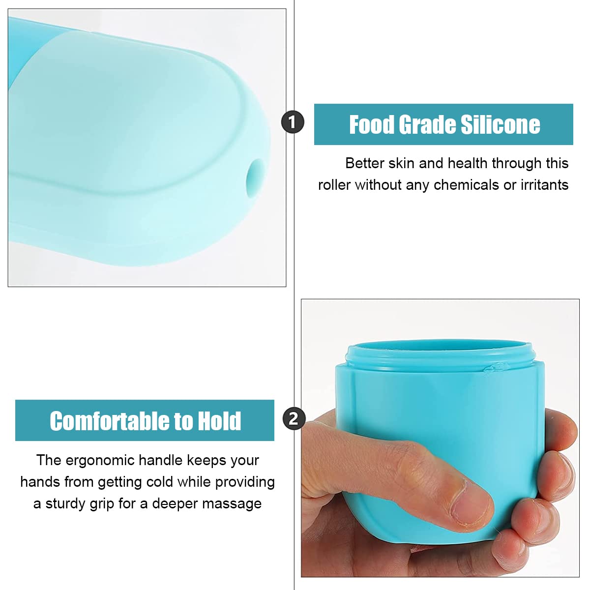 HANNEA Ice Roller for Face with Reusable Silicone Mold and 12.4×6.7 cm Design | Refreshing Skincare for Women