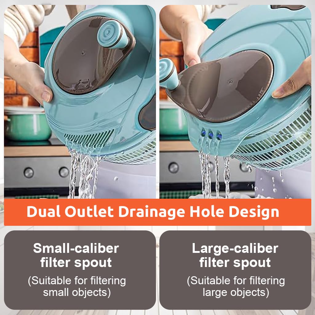 Supvox Salad Spinner for Lettuce and Vegetables with Dual Drainage Lid 4.24 Quart | Family Meal Prep