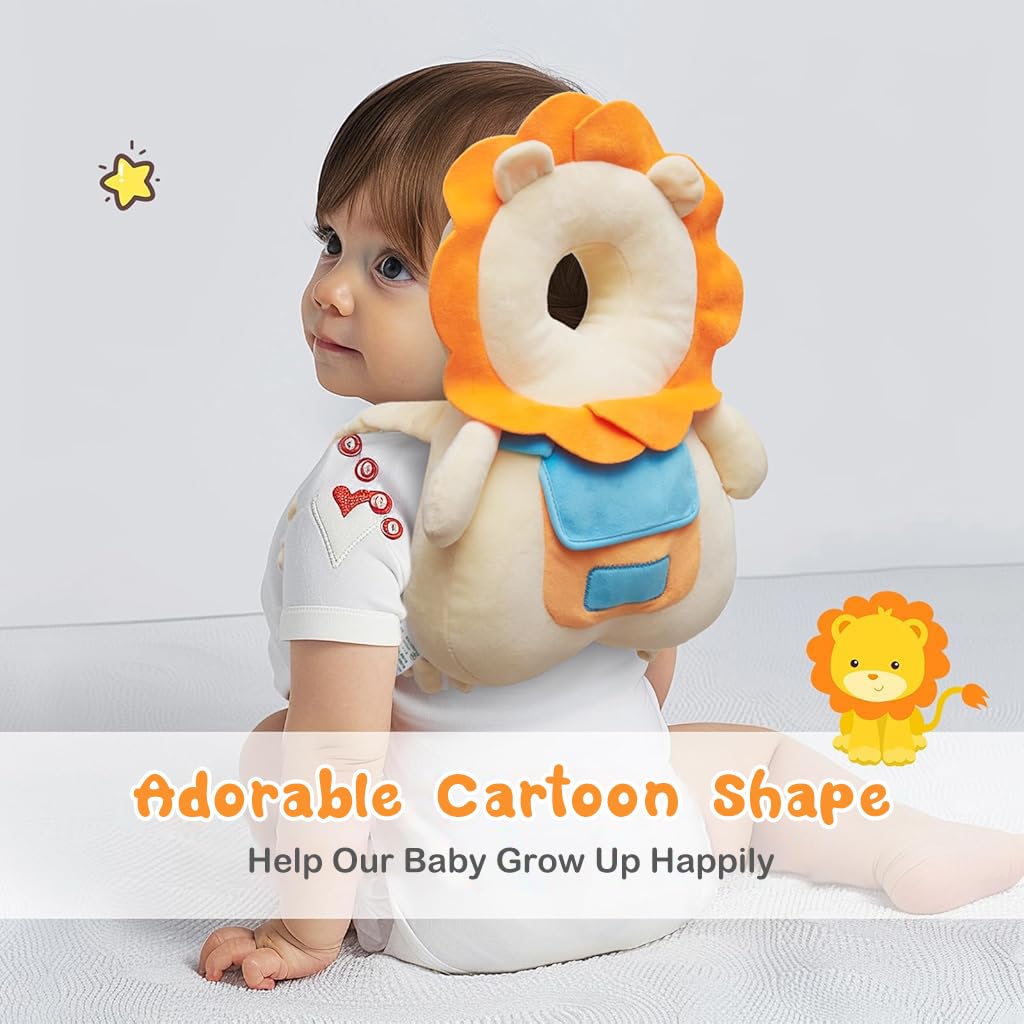 ZIBUYU Baby Head Protector for First Walking with Built in Squeeze Toy and Soft Cotton 20x30cm