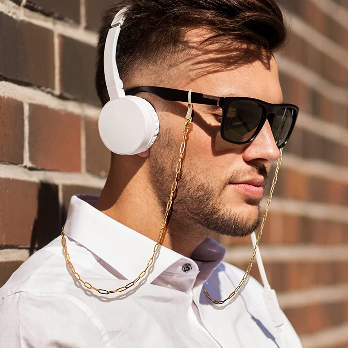 HASTHIP Eyeglasses Chain Hook Attachments for Glasses featuring Adjustable Metal Coil | 40pcs Silicone and Stainless Steel Ends 20x5mm