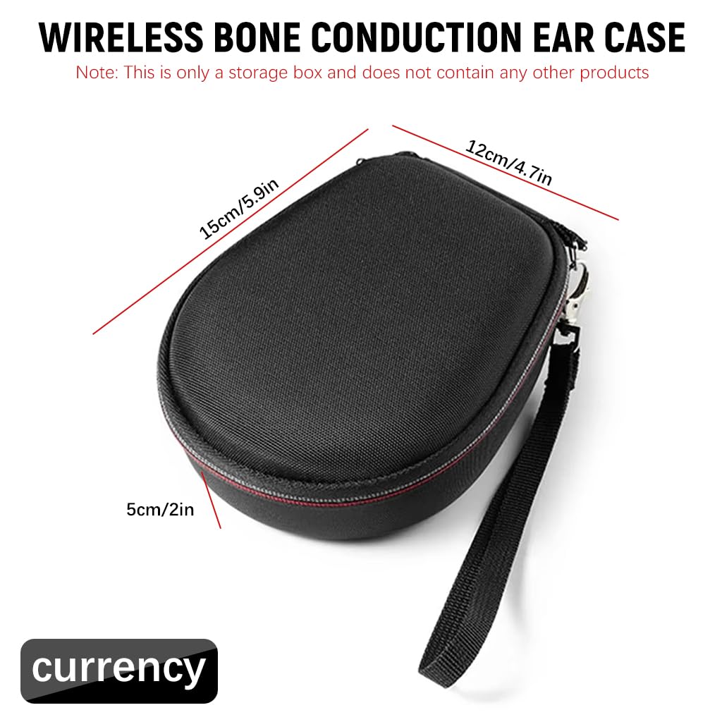 ZORBES Travel Case for Bone Conduction Headphones with EVA Hard Shell and Mesh Pocket | Waterproof Protective Storage Bag