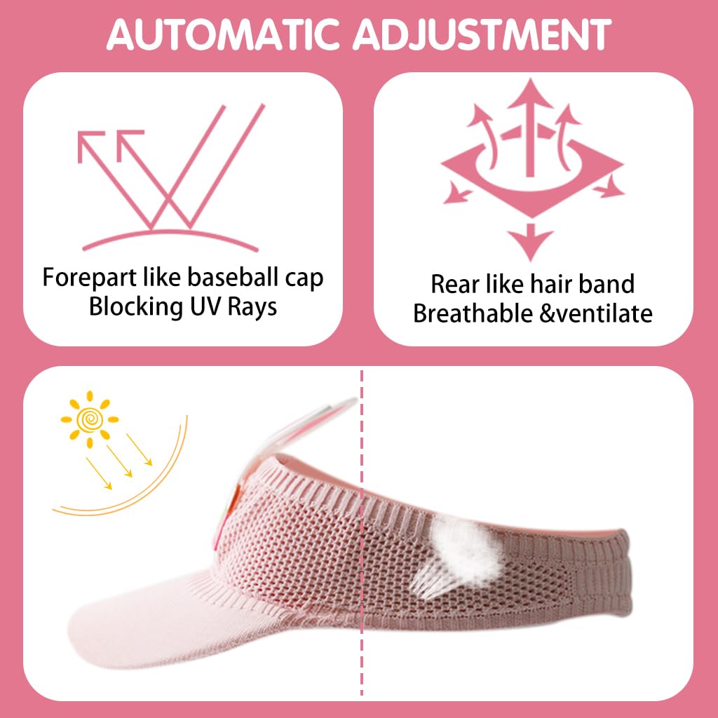 SNOWIE SOFT Sun Hat for Kids with Wide Brim and Stretchy Knit Fit 47–53cm | Pink Bunny Visor