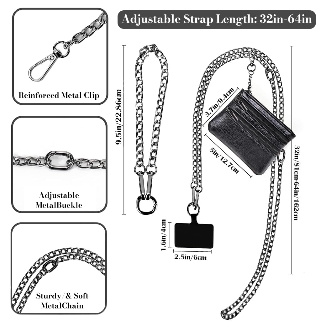 ZORBES Fashion Phone Strap for Women with Small Coin Bag and Secure Tether Tab | Hands‑Free Crossbody Chain