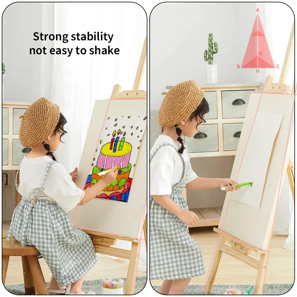 HASTHIP Artist Wooden Easel Stand for Painting with 1.5 m Height Adjustment | Folding Display Easel for Adults and Students