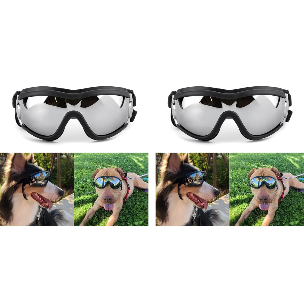 Qpets Dog Goggles for Outdoor Walking with UV Protection and Reflective Color Lens | 2PCS