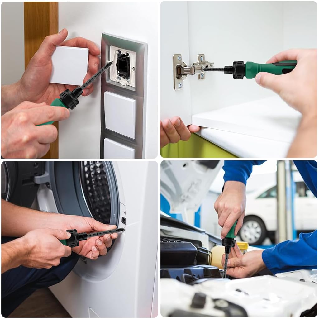 Serplex Screwdriver Tool Set for DIY and Home Use with 13 in 1 Bits and Retractable Design