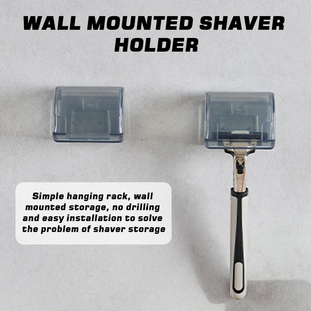 HASTHIP Razor Holders for Bathroom with Dustproof Flip Cover and Self Adhesive | 2 Pcs Grey