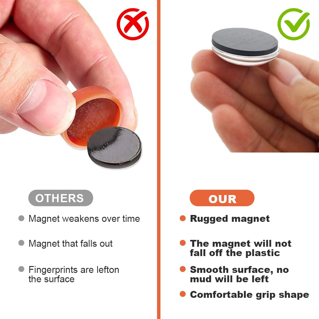 HASTHIP Fridge Magnets for Kitchen and Office with Strong Magnetic Hold | Set of 12 Round Glass Marble Designs