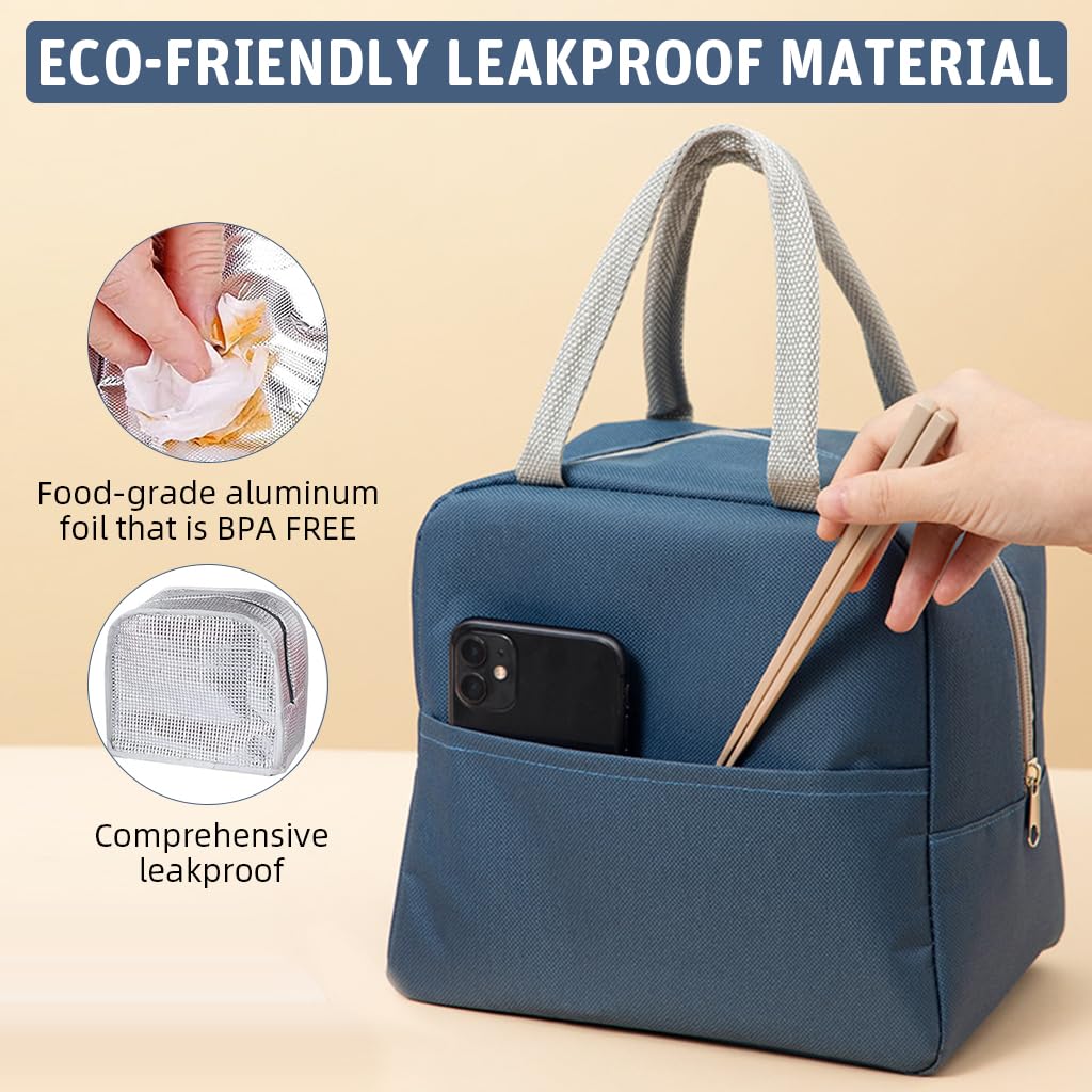 Zibuyu Lunch Bag for School and Office with Aluminum Film Insulation 23x16x22cm | Waterproof Oxford Cloth for Kids and Adults