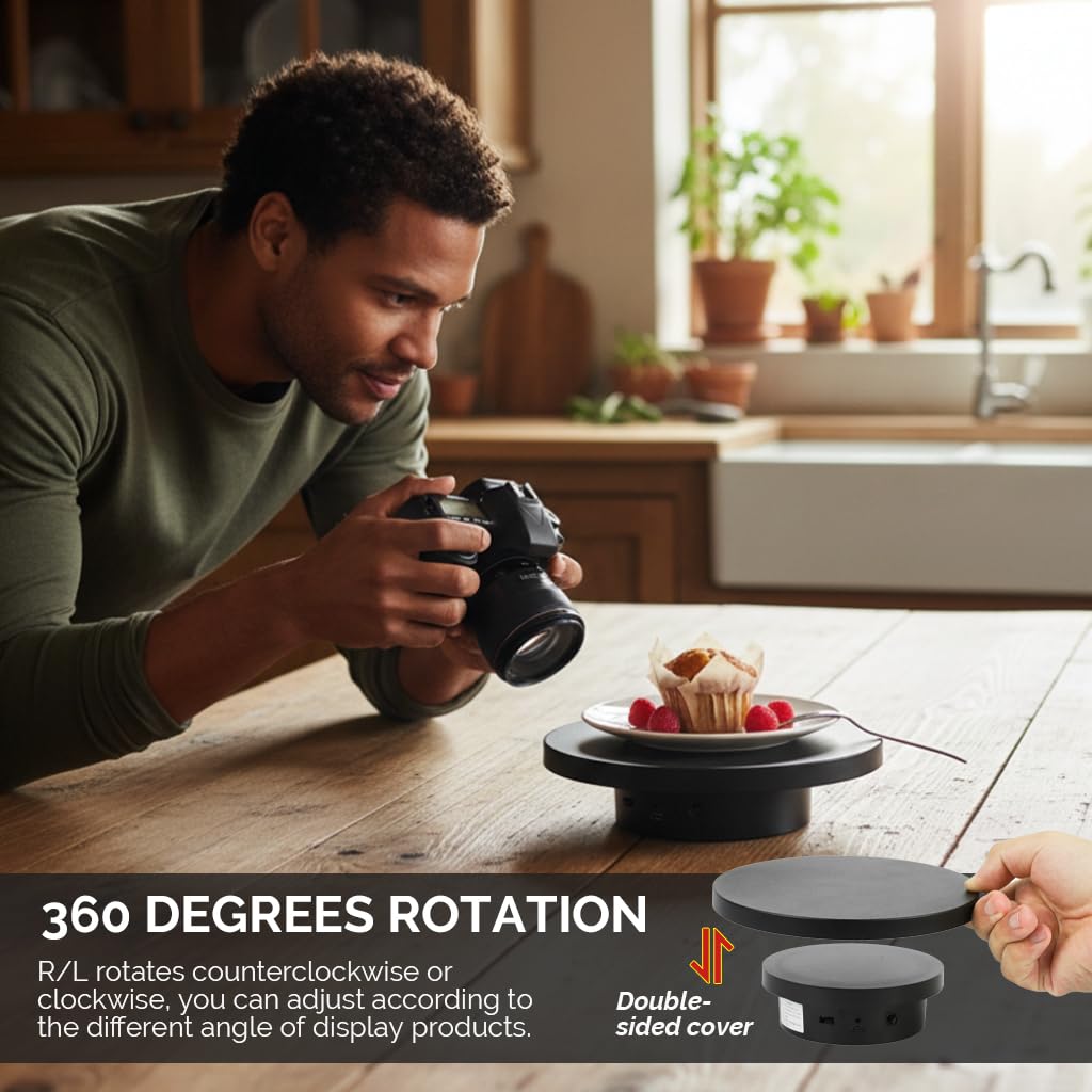 ZIBUYU Cake Display Rotator for 360 Degree Photography Turntable Use | Ideal for Water Cups