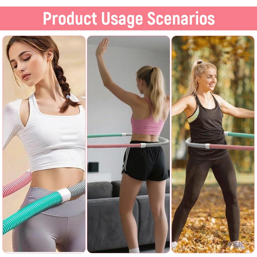 Proberos Weighted Soft Hula Hoop for Core and Waist Training with Stainless Steel Frame | Colorful Design