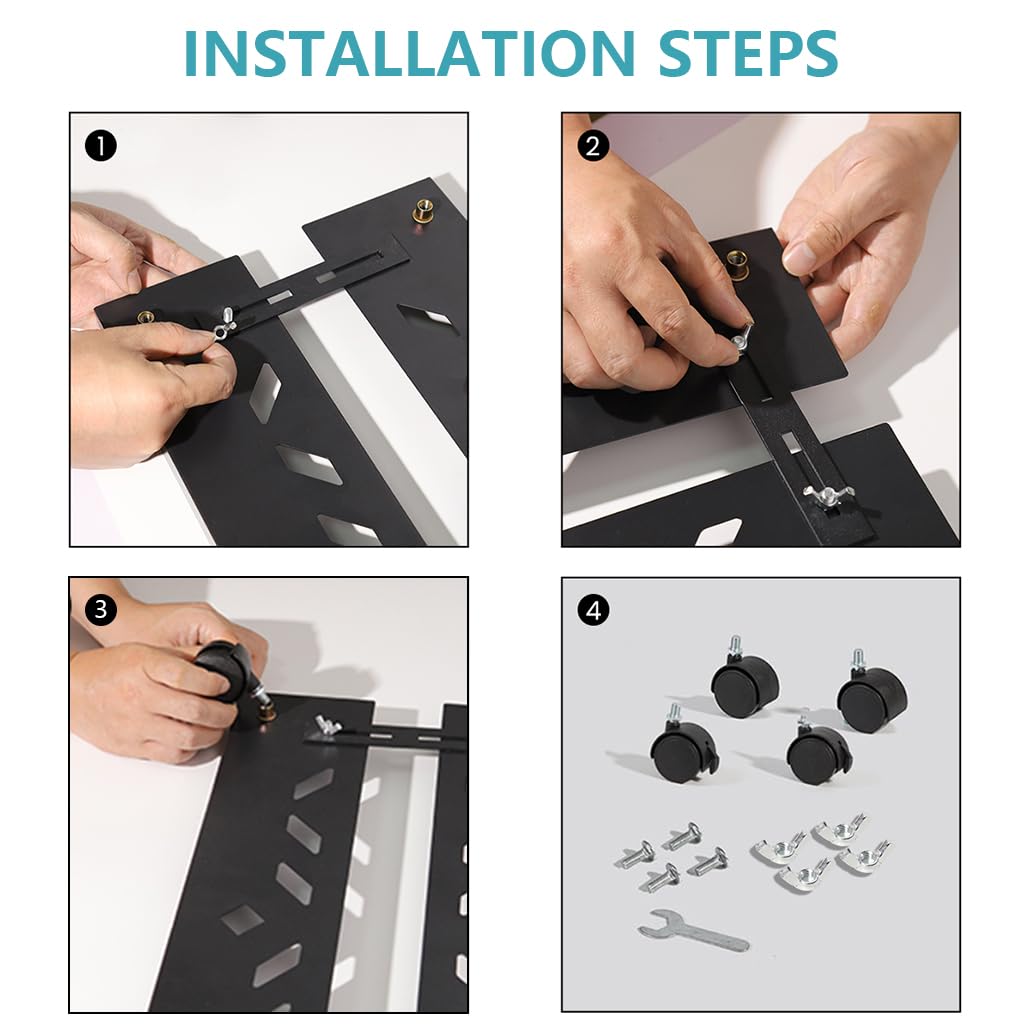 ZORBES Computer Tower Stand for Home and Office with Retractable Panel and Carbon Steel Ventilated Tray