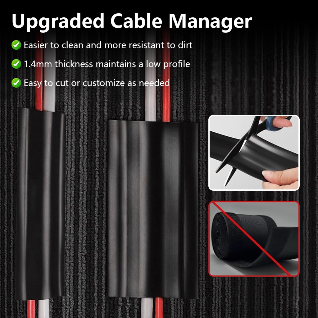 Serplex Floor Cord Cover for Home and Office with Hook and Loop Strip | 8.2 ft PVC Cable Protector