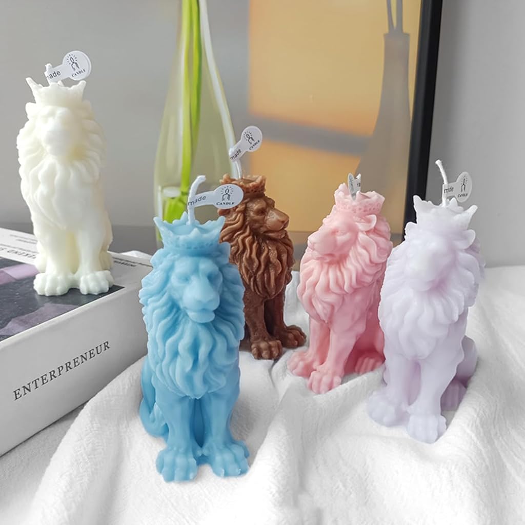 HASTHIP® 3D Lion Candle Mold Animal Mold Silicone Mold for Resin Candle Mold Bubble Resin Making Molds Craft Supplies Animal Mold for Resin Resin Casting Mold