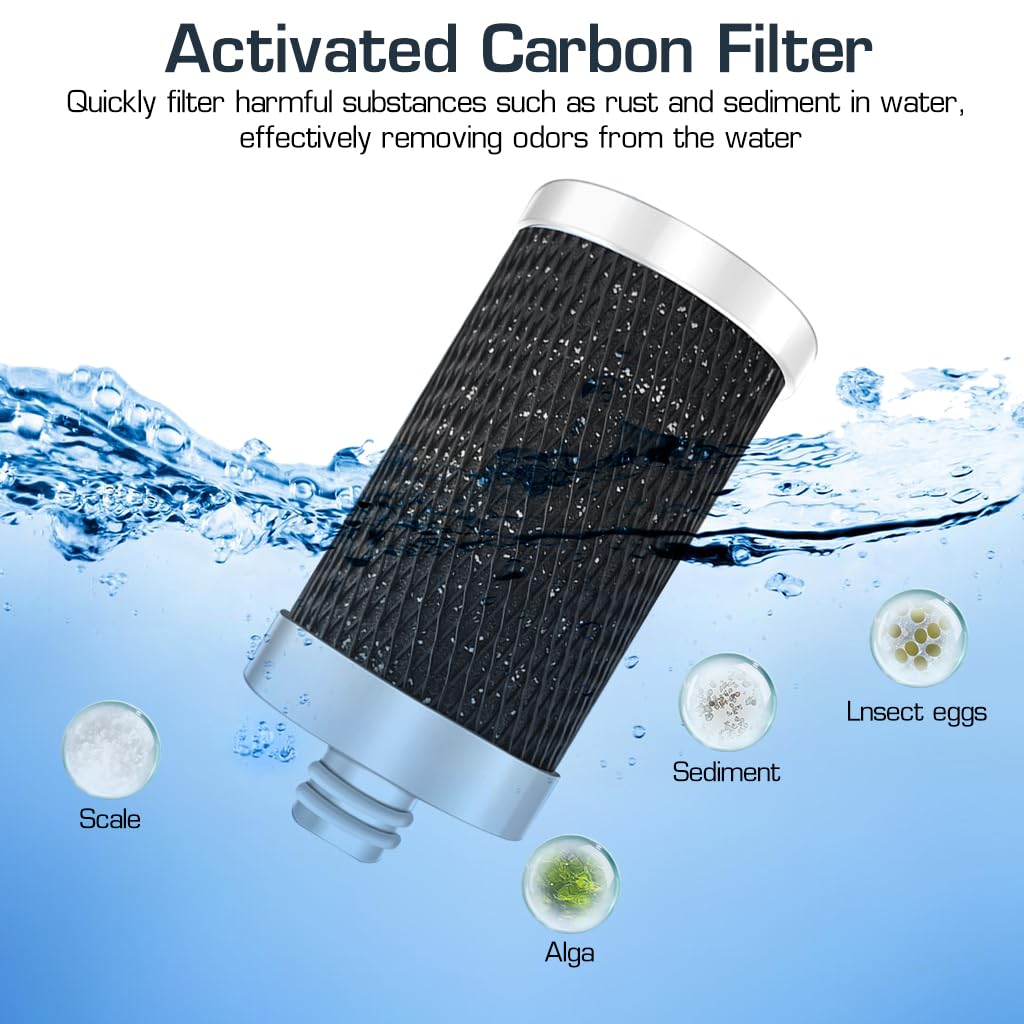 Supvox® Faucet Filter Water Tap Water Filter for Sink 304 Stainless Steel Faucet Water Filtration System Active Carbon Filtration Sink Water Tap Filter for Hard Water