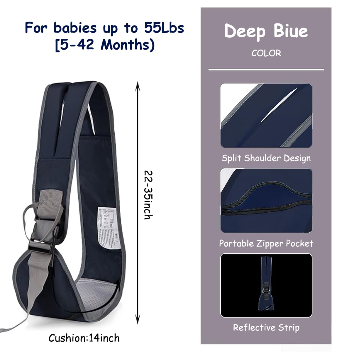 SNOWIE SOFT Ergonomic Baby Carrier for 3–36M Up to 15KG with Zipper Storage & Cross Body Design