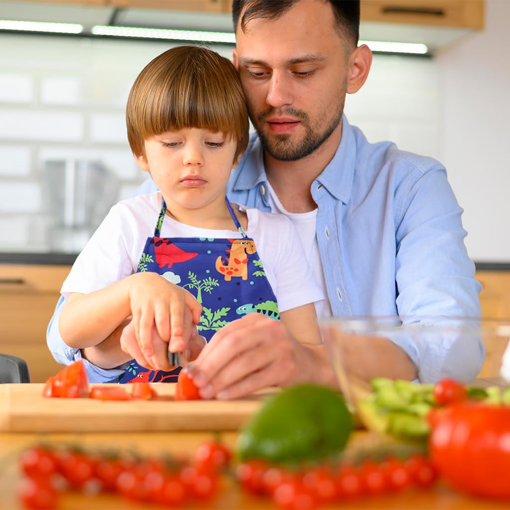 Supvox Kids Baking Set for Cooking Play with Dinosaur Apron & Chef Hat | 22Pcs Kit