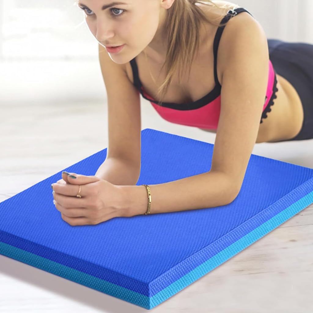 Optifit Exercise Balance Pad for Yoga and Fitness with Dual Color Non Slip TPE Foam 40x33cm | 6cm Thick Cushion for Knee and Elbow Support