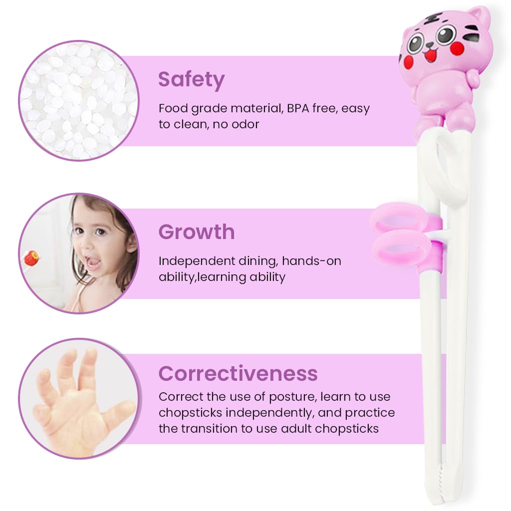 SNOWIE SOFT Baby Spoon and Fork Set for Kids with 17.8cm Training Chopsticks & Case | 304 Stainless Steel BPA Free Utensils