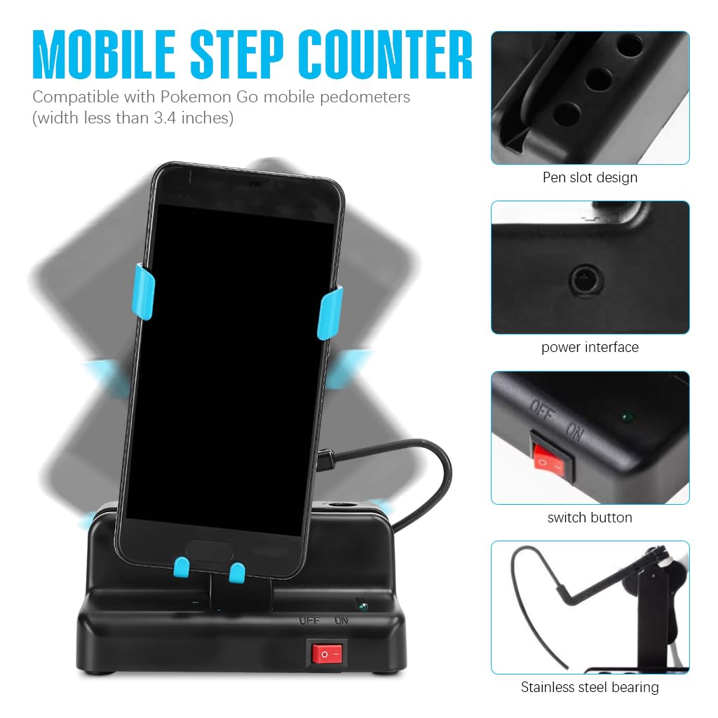 ZORBES Phone Shaker for Step Tracking with Switch Control and Silent USB Operation | Fits 6.5 in Phones