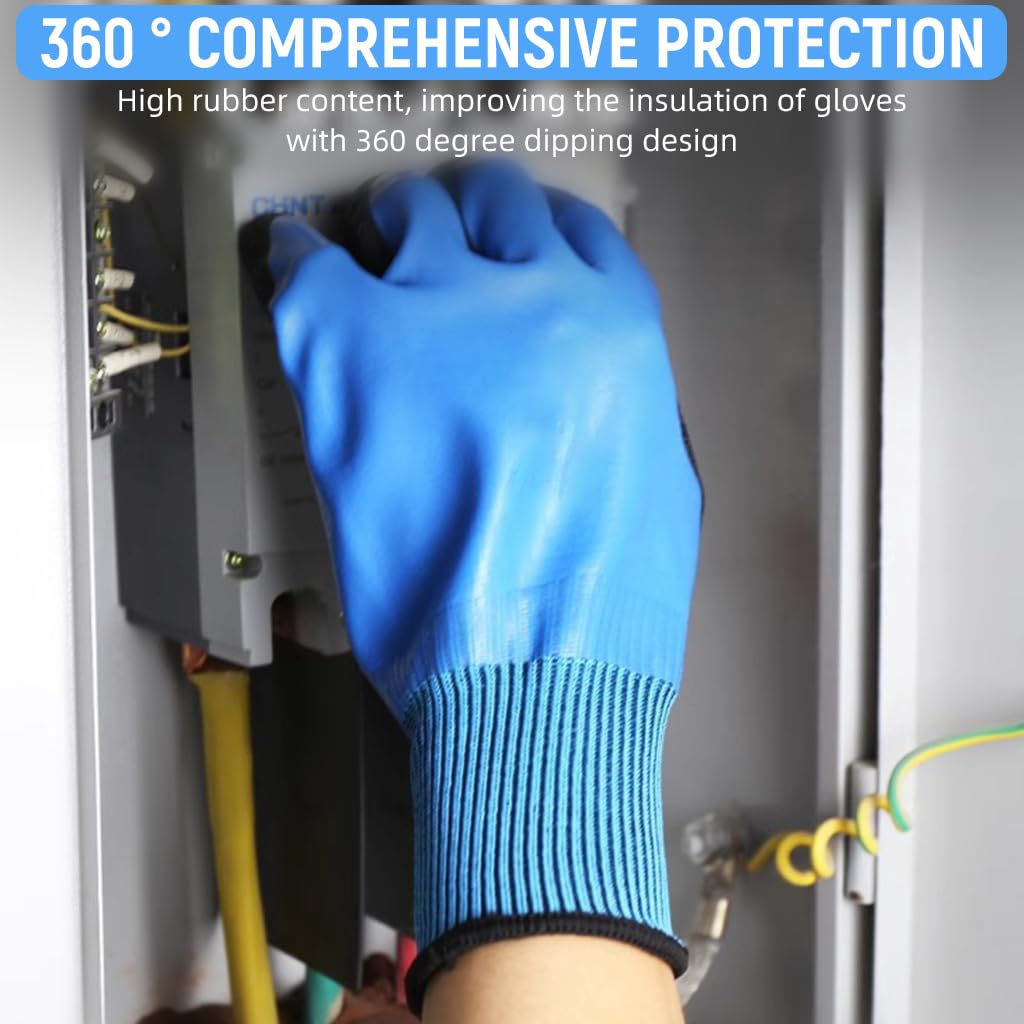 Serplex Electrical Insulated Gloves for Electrician Work with 1000V Resistance and Full Palm Rubberization