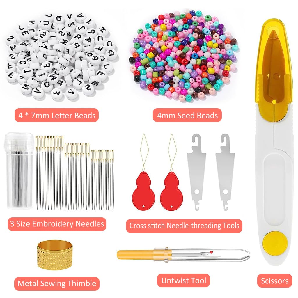 Venzina String Bracelet Making Kit for DIY Crafts with 488 pcs Beads and Tools | Friendship Set