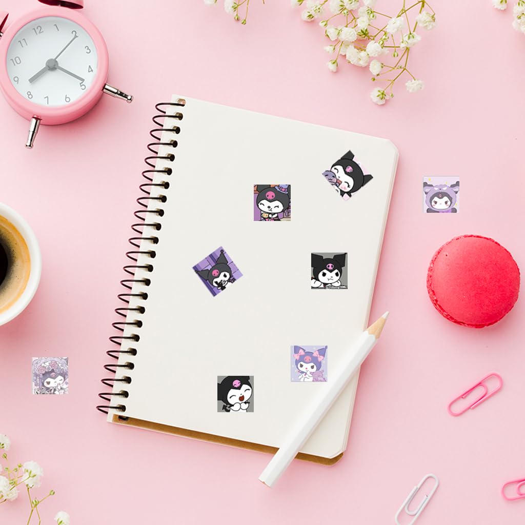 HASTHIP Kuromi Stickers 500pcs with 8 Cute Designs for DIY Decor and Kawaii Sanrio Fans