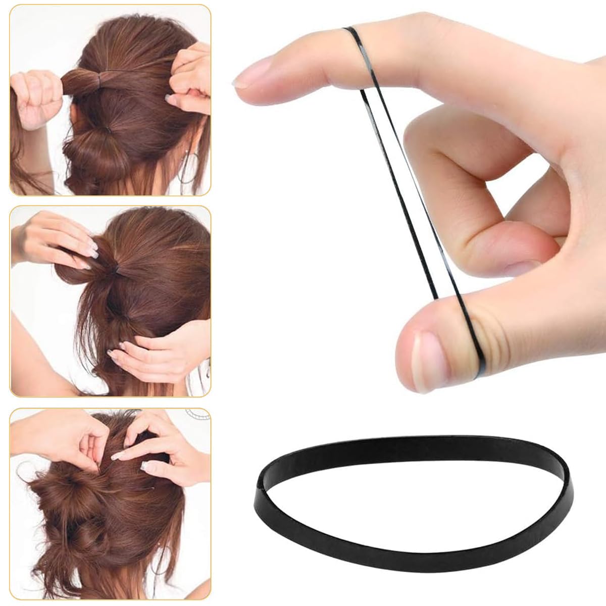 MAYCREATE Hair Pin Kit for Stylish Updos with 150 U Pins & 100 Elastics | Storage Box