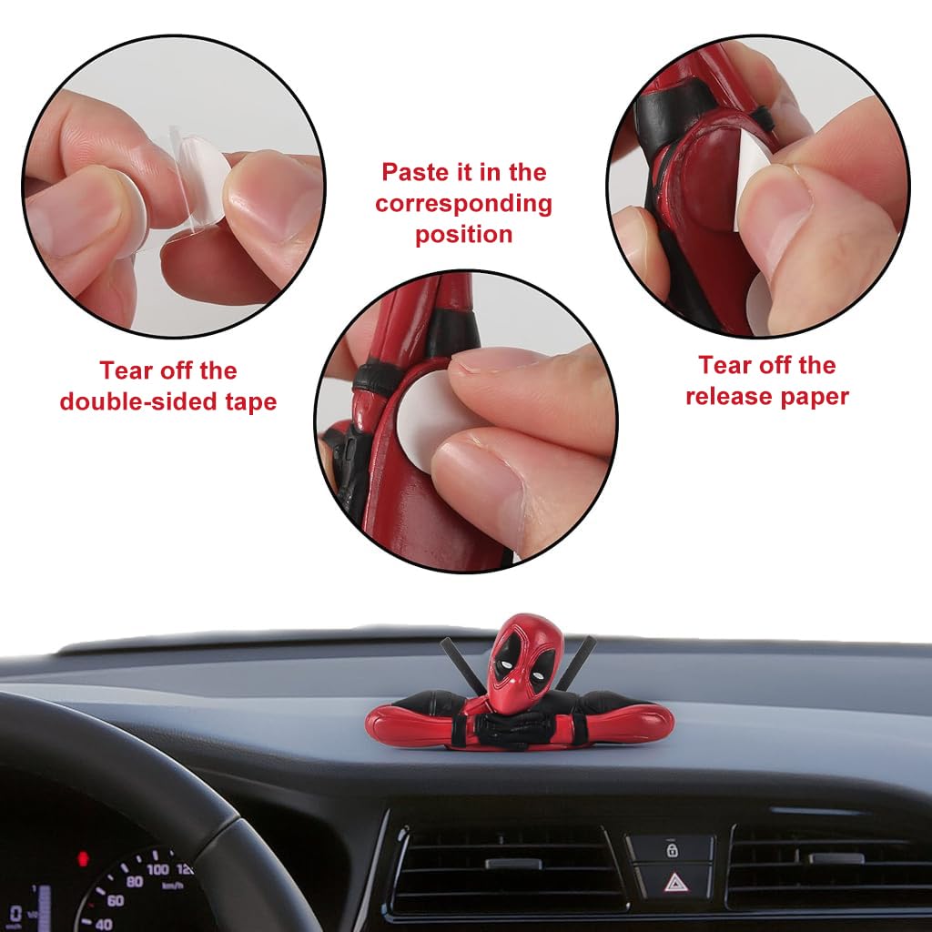 Zibuyu Deadpool Action Figure Set for Car and Desk Decor with Movable Joints | 3 Pc PVC Collectibles