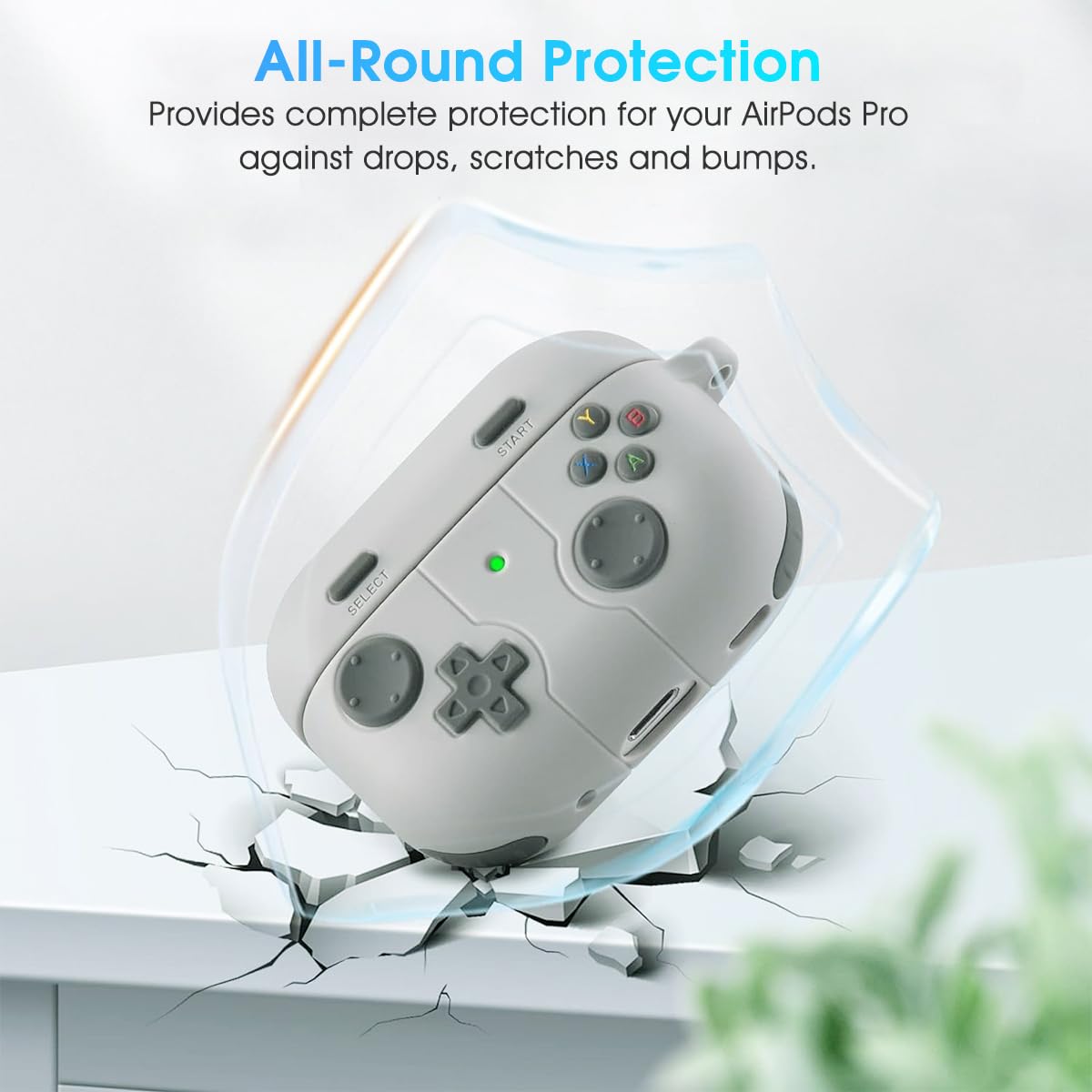 ZORBES AirPods Pro Case Cover for 1st and 2nd Gen featuring Retro Game Design with Keychain
