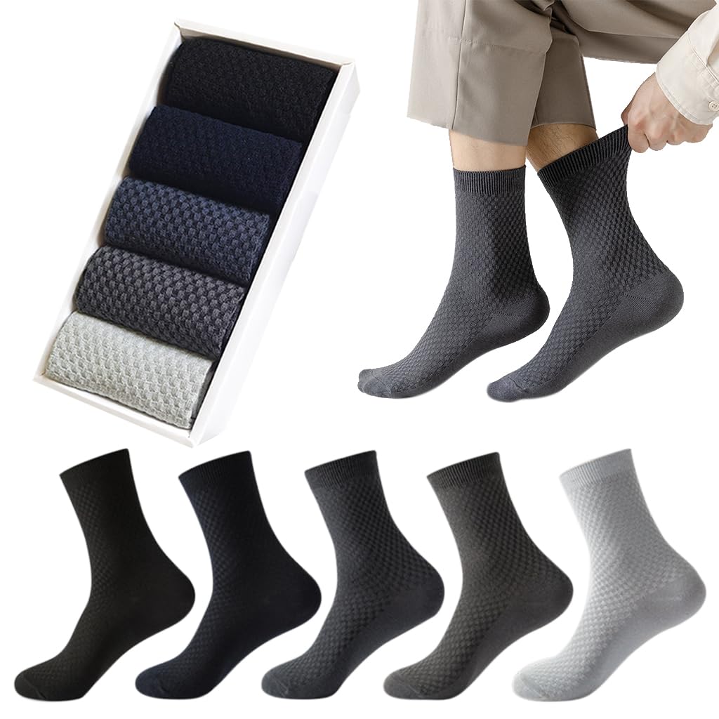GUSTAVE Bamboo Ankle Socks for Men with Anti Odor Fiber | Pack of 5 Breathable Cotton