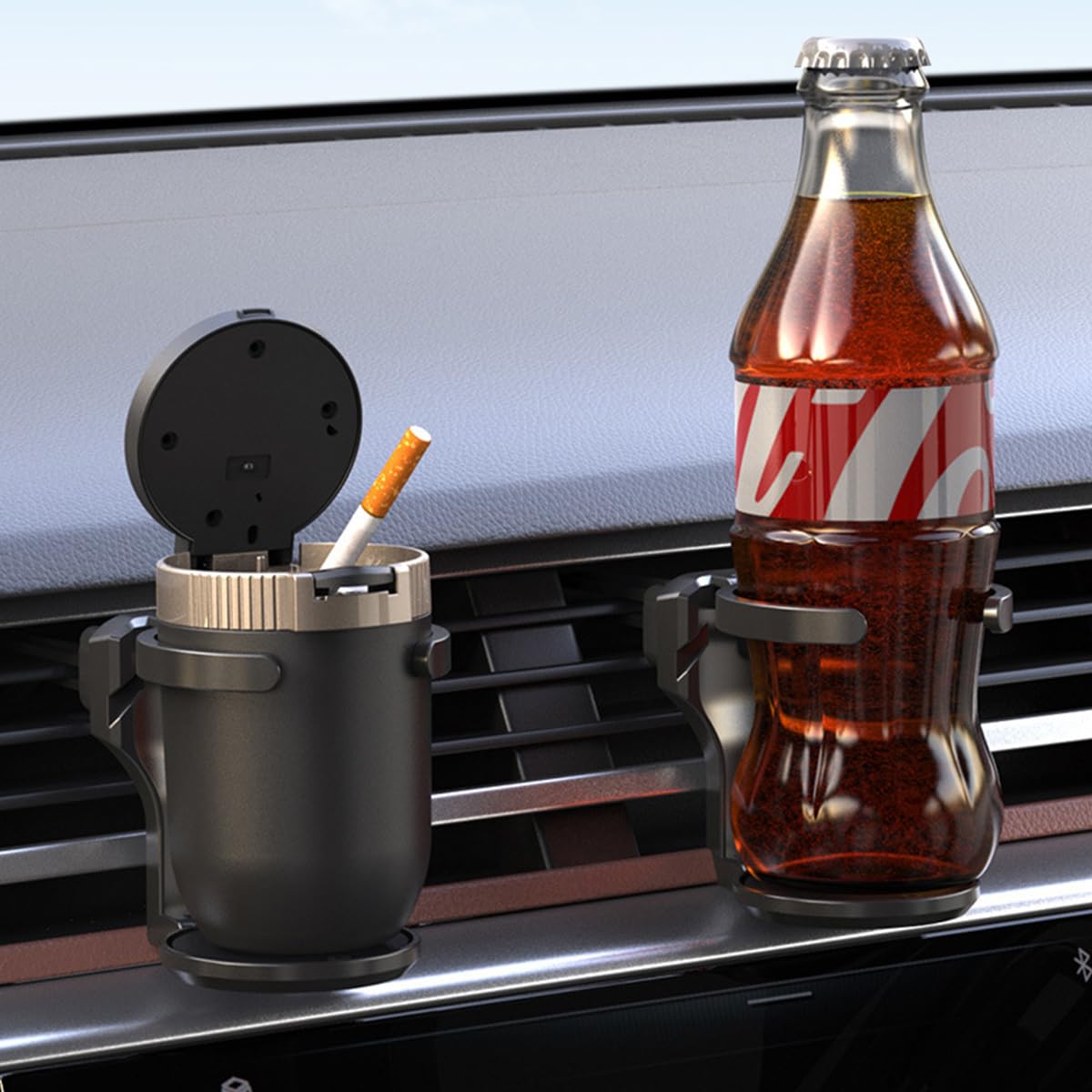 STHIRA Car Cup Holder for Air Vent with Anti Slip Base and Folding Snap On Design | Fits 8cm Drinkware