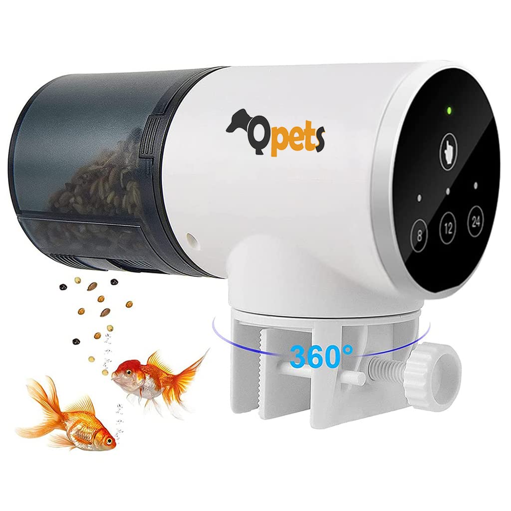 Qpets  USB Charger 3 Way Automatic Plastic Fish Feeder Timer Turtle Food Fish Tank Accessories Aquarium Auto Feeder Fish for Marine Aquariums Pond