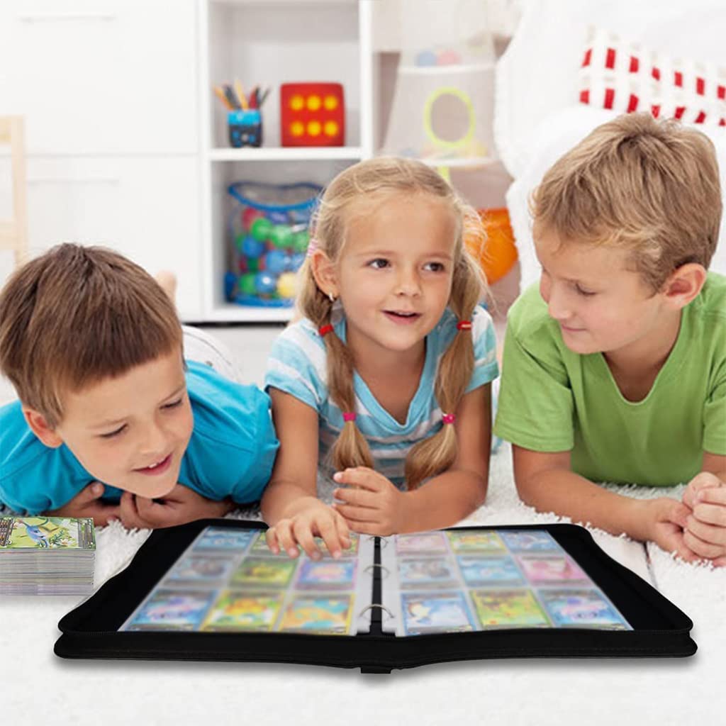 PATPAT Card Binder for Trading Card Collection with Zipper Closure and 400 Slot Capacity | Waterproof PU Leather Case for Kids and Card Enthusiasts