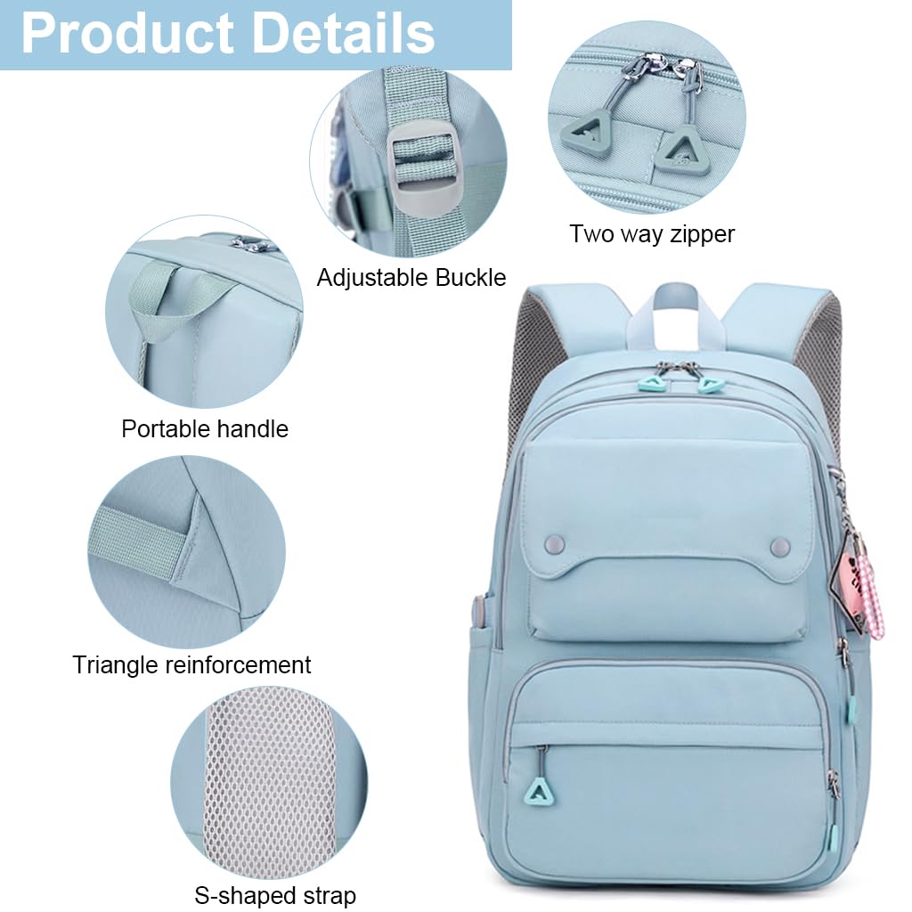 PALAY Backpack for Students with 4 Compartments 26 L Capacity and Padded Straps Blue
