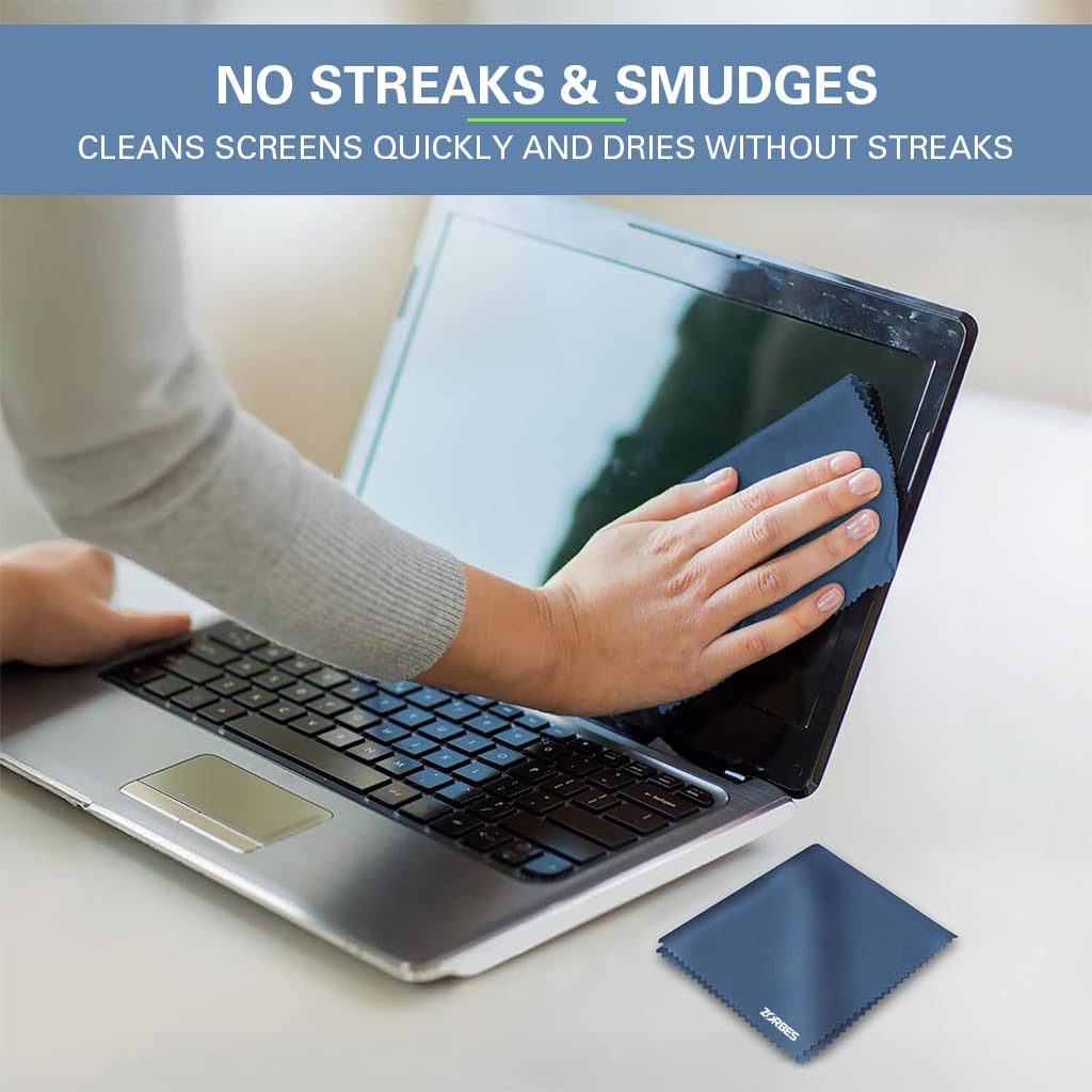 ZORBES Microfiber Cleaning Cloth for Glasses and Screens 6 Pack 5.9 x 7 in | Machine Washable