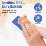 SNOWIE SOFT® 2Pcs Clean Touch Ink Pad Newborn Baby Hand and Foot Print Kit Pet Paw Print Kit Inkless Infant Hand and Foot Stamp No Touch, Non Toxic Shower Gift for Newborns (Blue, 4.9 × 3.1 Inch)